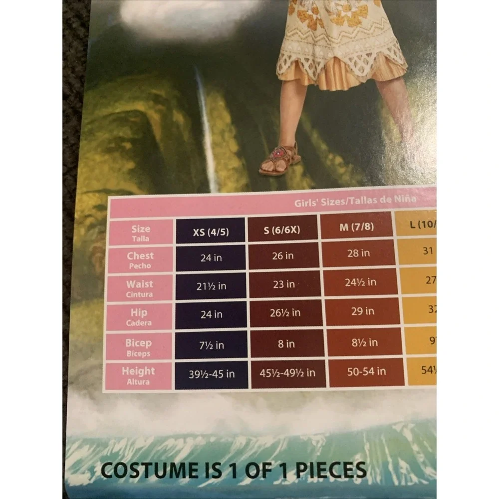Disney MOANA Classic Costume for Girls Size XS (4/5) Halloween Dress Up Play NEW